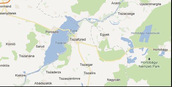 Tisza-tó térkép